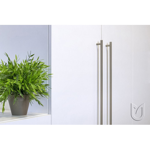 Poignée de meuble Barre de traction 128/168 chrome mat + vis - Sans marque