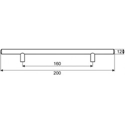 Poignée de meuble barre de traction 160/200 chrom mat + vis - Sans marque