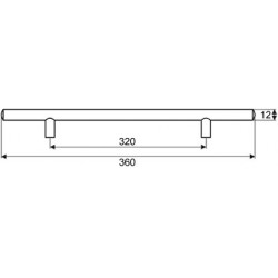 Poignée de meuble barre de traction 320/360 nickel mat + vis - Sans marque