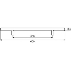 Poignée de meuble barre de traction 544/584 chrome brillant - Sans marque