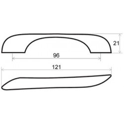 Poignée de meuble Besina 96 nickel mat + vis - Sans marque