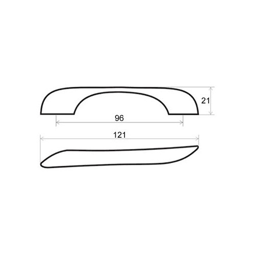 Poignée de meuble Besina 96 nickel mat + vis - Sans marque