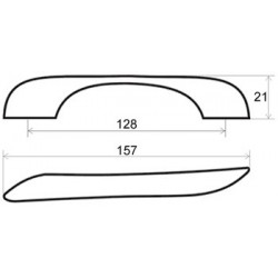 Poignée de meuble Besina 128 nickel mat + vis - Sans marque