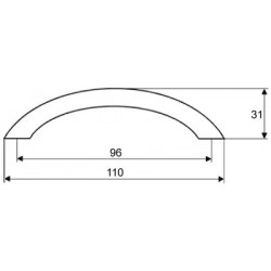 Poignée de meuble Beta 96 chrome mat + vis - Sans marque