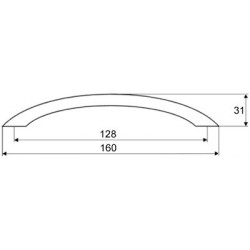 Poignée de meuble Beta 128 nickel mat + vis - Sans marque