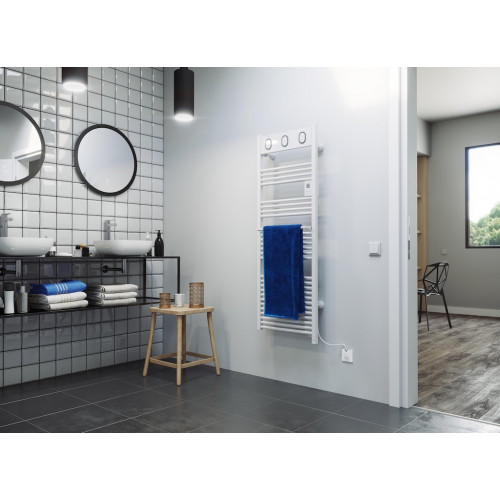 Sèche-serviettes électrique – MARAPI TACTILE BLANC - 750 W – Inertie fluide – Thermostat électronique – Format vertical - SAUTER