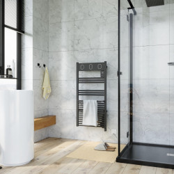 Sèche-serviettes électrique – MARAPI TACTILE ANTHRACITE - 500 W – Inertie fluide – Thermostat électronique – Format compact - SAUTER