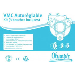 Kit VMC simple flux autoréglable – OLYMPIC – Silencieuse – Pour maison jusqu’à 5 pièces – Fabrication française - Olympic