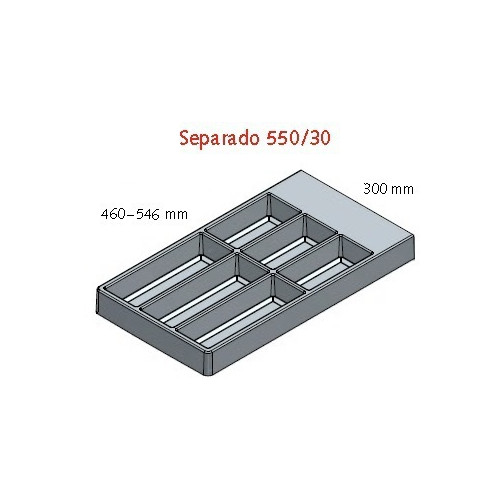 Range-couverts Separado 546x300x2,8 mm argenté - Sans marque