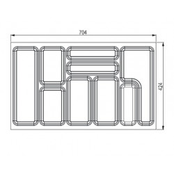 Range-couverts 704x424 mm pour StrongBox blanc de marque Sans marque, référence: B9414300