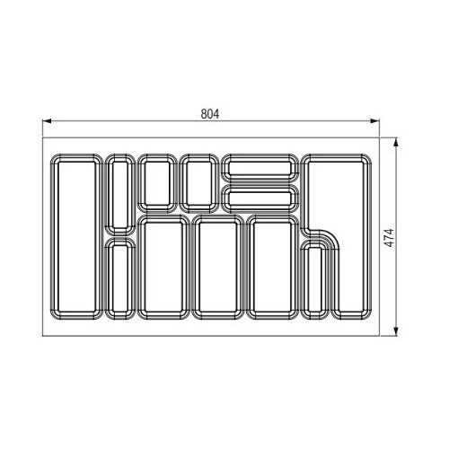 Range-couverts 804x474 mm pour StrongBox blanc - Sans marque