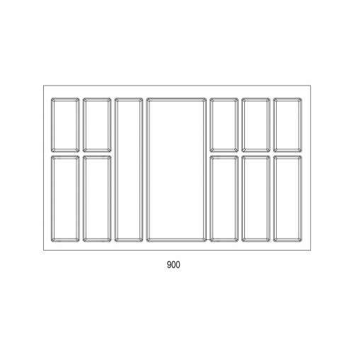 Range-couverts Classico blanc grainé pour StrongBox 90 (804 x 474 mm) - Sans marque