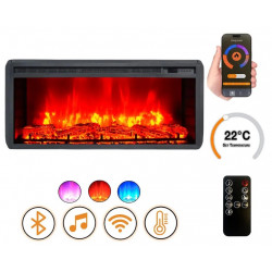 Cheminée électrique encastrable – ElectricFlame 2 – 34" – 900 et 1800W – LED multicolore – Wi-Fi  Bluetooth de marque DLC Home, référence: B9099900