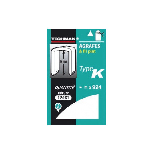 Agrafes 6 mm - type K - TECHMAN