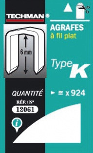 Agrafes 6 mm - type K