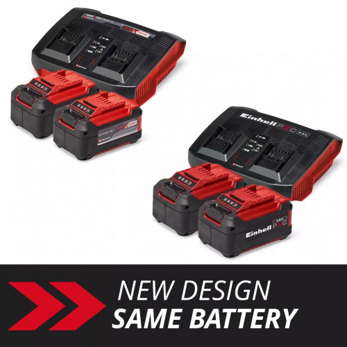 Kit batteries et chargeur PXC – 2 x 5,2 Ah – Twincharger 3 A – Plateforme 18 V / 36 V - EINHELL 