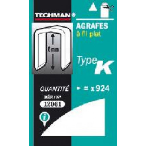 Agrafes 10 mm - type K - TECHMAN