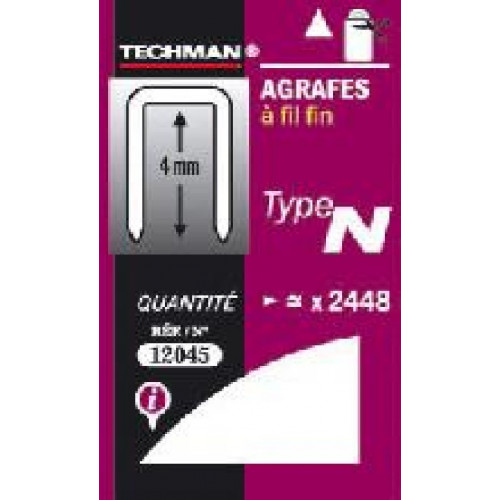 Agrafes 12 mm - type N - TECHMAN