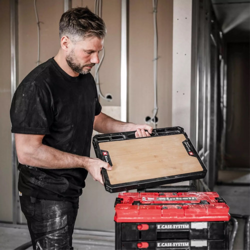 Plaque de travail E-Case – Plateau bambou – Établi mobile – Compatible système Einhell - EINHELL 