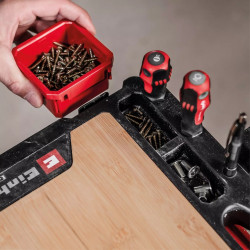 Plaque de travail E-Case – Plateau bambou – Établi mobile – Compatible système Einhell - EINHELL 