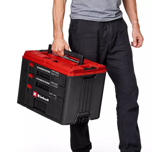 Mallette à tiroirs modulaire - E-Case Einhell - 3 tiroirs verrouillables - Système empilable - EINHELL 