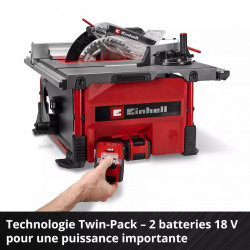 Scie circulaire sur table sans fil - TE-TS 36/8 T Li-Solo - 36 V Twin-Pack - Lame Ø 210 mm - Table aluminium avec extension - EINHELL 