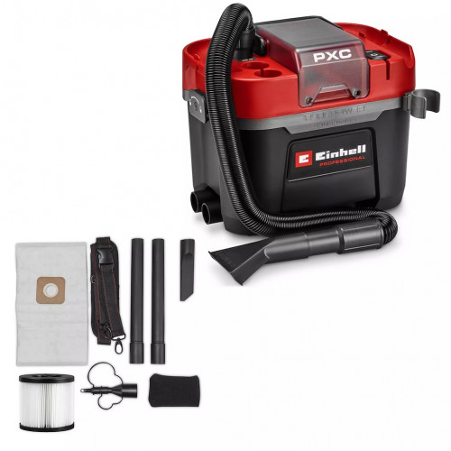 Aspirateur eaux et poussières sans fil - TP-VC 18/10 Li BL L-Solo - Cuve 10 L - 180 mbar - Brushless - EINHELL 