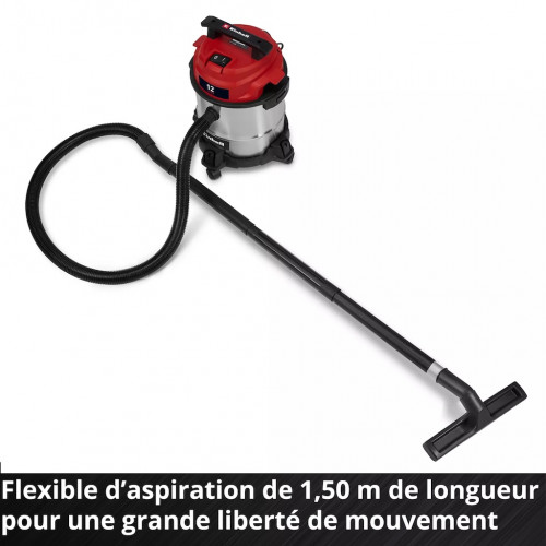 Aspirateur eaux et poussières – TC-VC 1240 S – Cuve inox 12 L – 950 W – 180 mbar - EINHELL 
