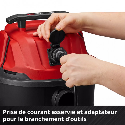 Aspirateur eaux et poussières - TC-VC 3055 A - Cuve plastique 30 L - 850 W - Prise asservie - EINHELL 