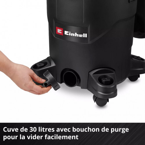 Aspirateur eaux et poussières - TC-VC 3055 A - Cuve plastique 30 L - 850 W - Prise asservie - EINHELL 