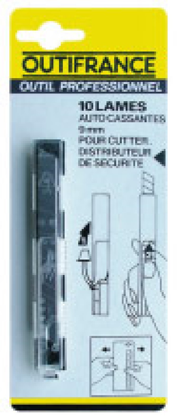 Etui plastique de 10 lames de cutter 18 mm