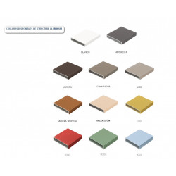 Salon de jardin sofa aluminium et corde – MELBOURNE-8 LUX – Finition mélocoton avec corde blanche et plateau HPL Maderma – Couss - HEVEA