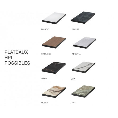 Salon à manger de jardin – PALAWAN 150 HPL ESPINEL/6 – Table ronde HPL – Fauteuils avec coussins LUX – 6 places - HEVEA