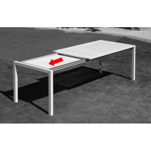 Salon à manger de jardin – BAIRON 200/275 HPL PALMA-3 LUX – Table extensible HPL – Fauteuils avec coussins complets – 10 places - HEVEA