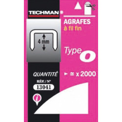 Agrafes 4 mm - type O de marque TECHMAN, référence: B1500900