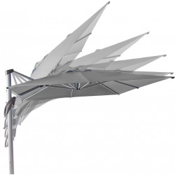 Parasol de jardin déporté CUNIL LUX 300 – 300 × 300 cm – Structure aluminium – Toile polyester 250 g/m² - HEVEA