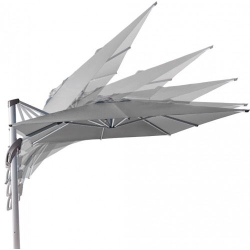 Parasol de jardin déporté CUNIL LUX 300 – 300 × 300 cm – Structure aluminium – Toile polyester 250 g/m² - HEVEA