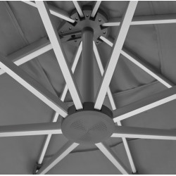 Parasol de jardin déporté LEIVISA LUX 400 – 400 × 300 cm – Structure aluminium – Toile polyester 250 g/m² - HEVEA