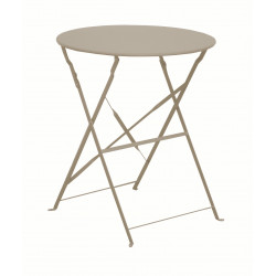 Guéridon pliant en acier – CUBA RD60 – Plateau rond Ø 60 cm – Hauteur 71 cm – Coloris crème de marque PROLOISIRS, référence: J9466600