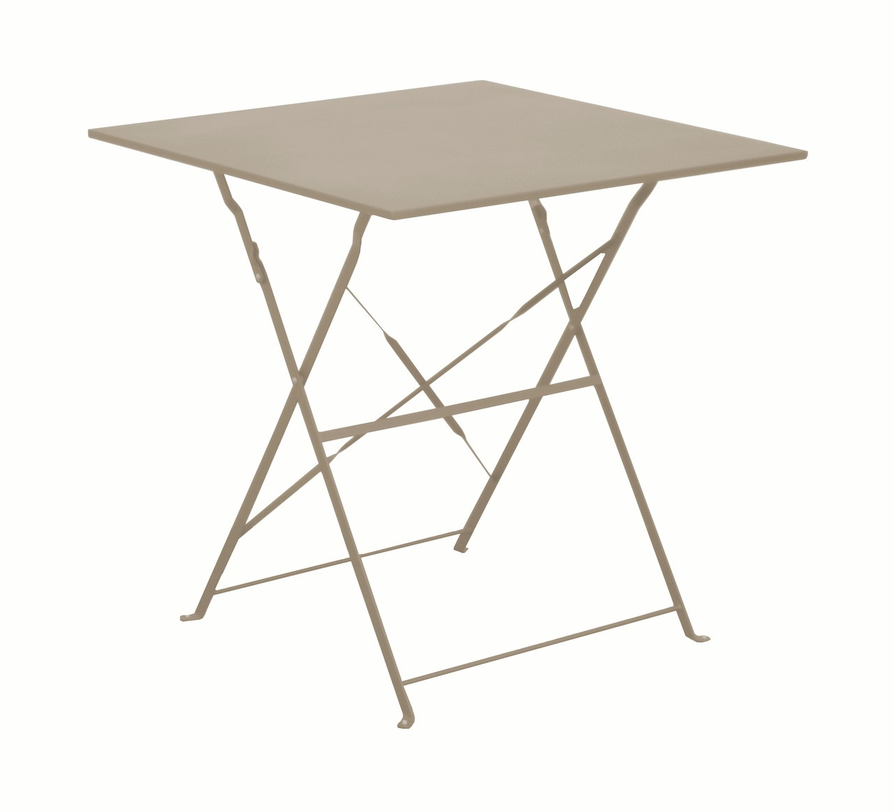 Guéridon pliant en acier CUBA 70x70 Plateau carré Hauteur 71 cm Coloris crème