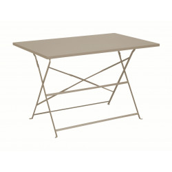Guéridon pliant en acier – CUBA 110x70 – Plateau rectangulaire – Hauteur 71 cm – Coloris crème de marque PROLOISIRS, référence: J9467000