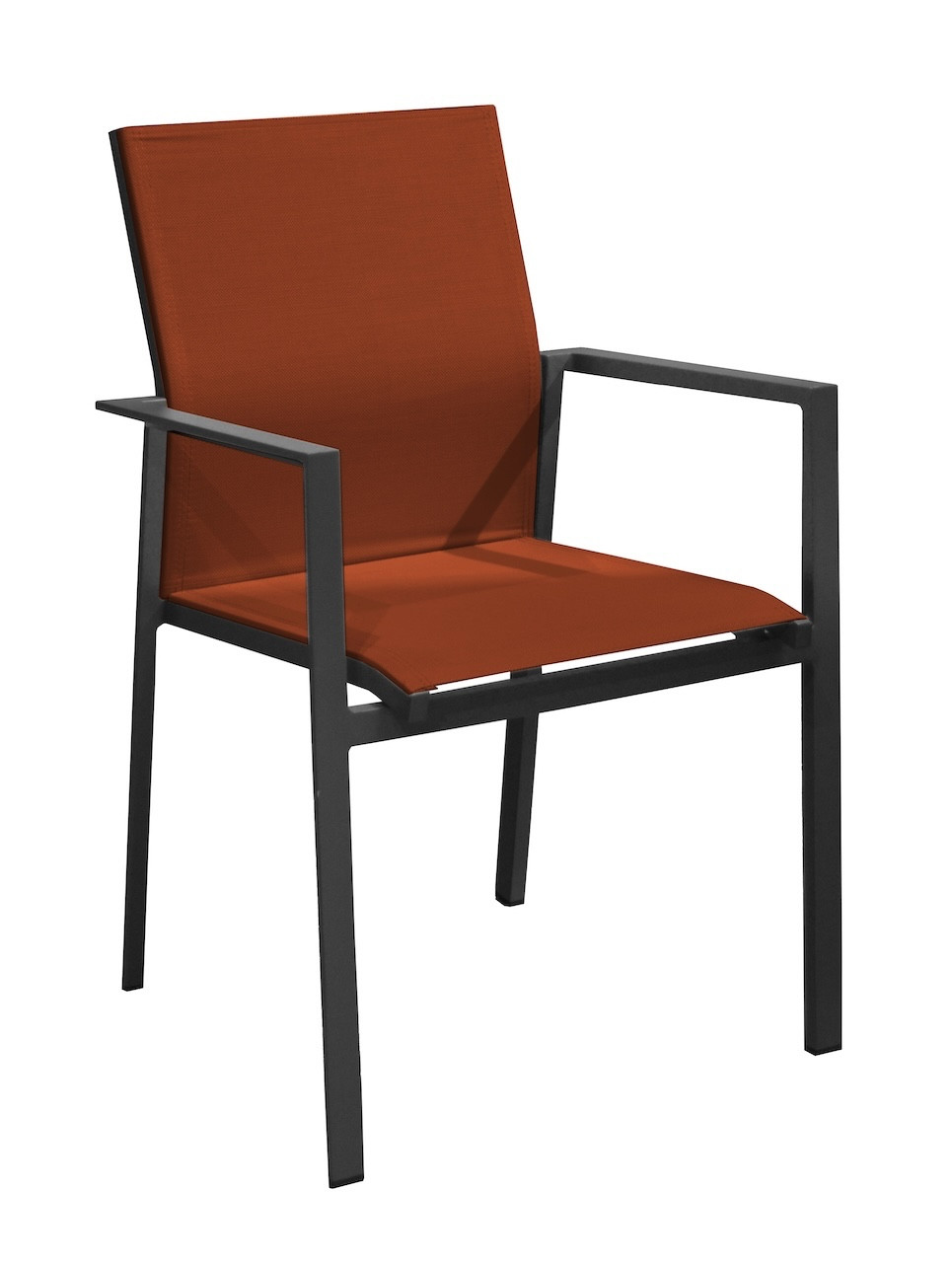 Fauteuil empilable en aluminium DELIA Assise TPEP Hauteur d’assise 46 cm Coloris et sienne