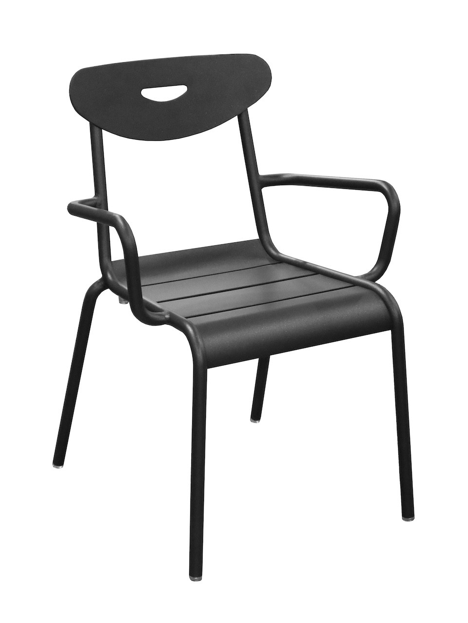 Fauteuil lounge empilable en aluminium SMILEY Structure tube rond Ø 25 mm Coloris