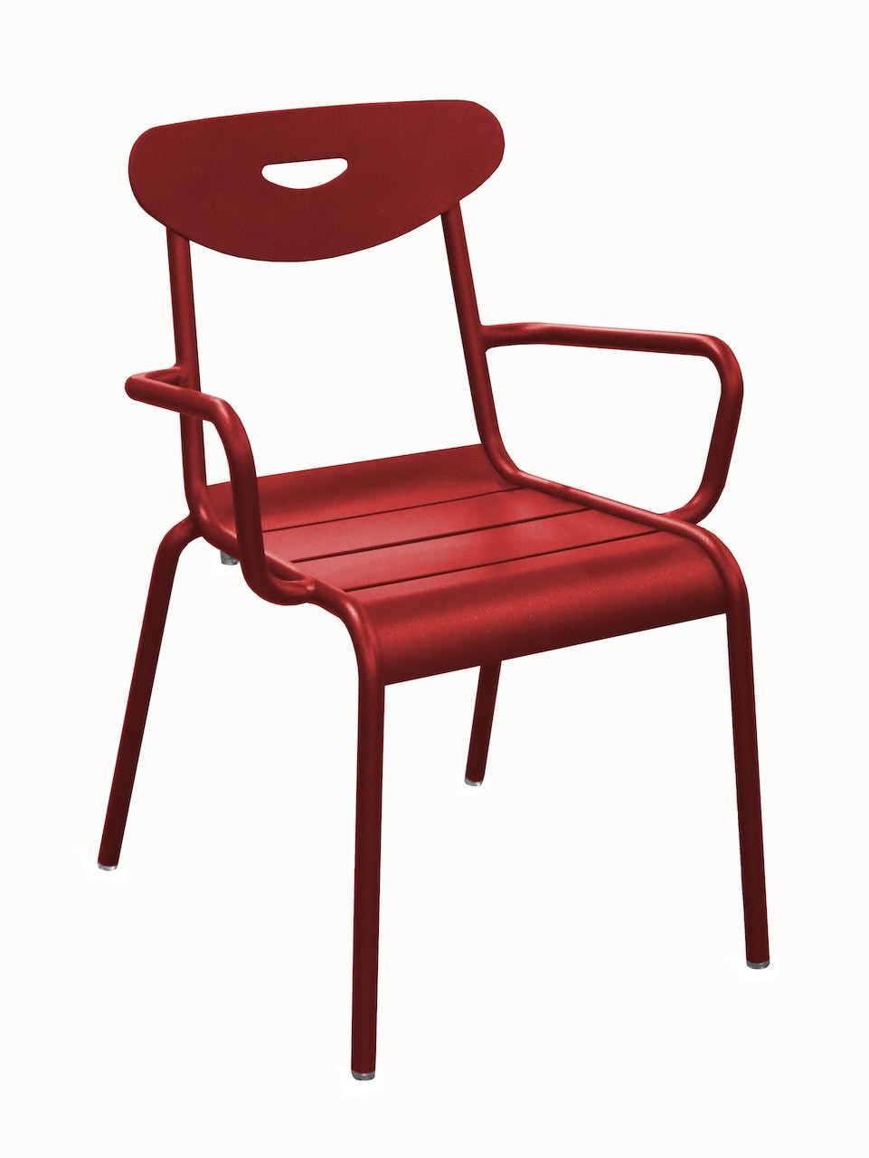 Fauteuil lounge empilable en aluminium SMILEY Structure tube rond Ø 25 mm Coloris