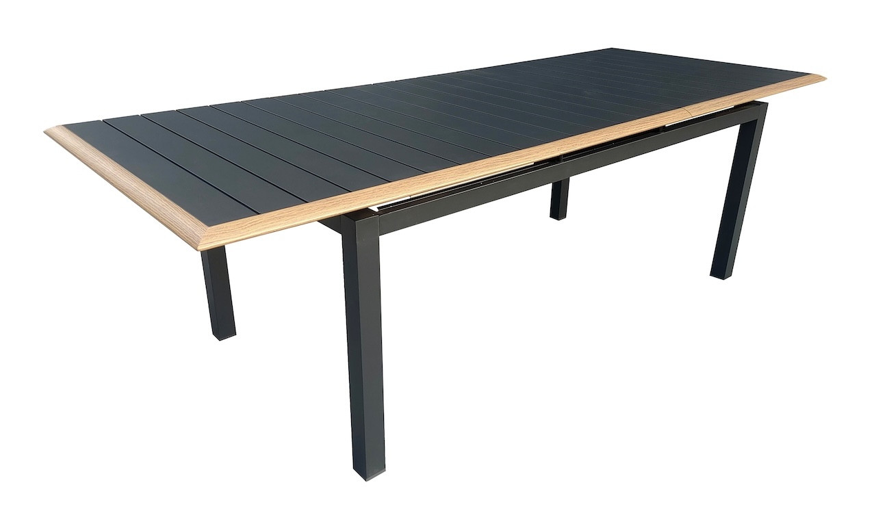 Table de repas extensible en aluminium PALMA 187247 x 100 Allonge automatique Coloris et chêne