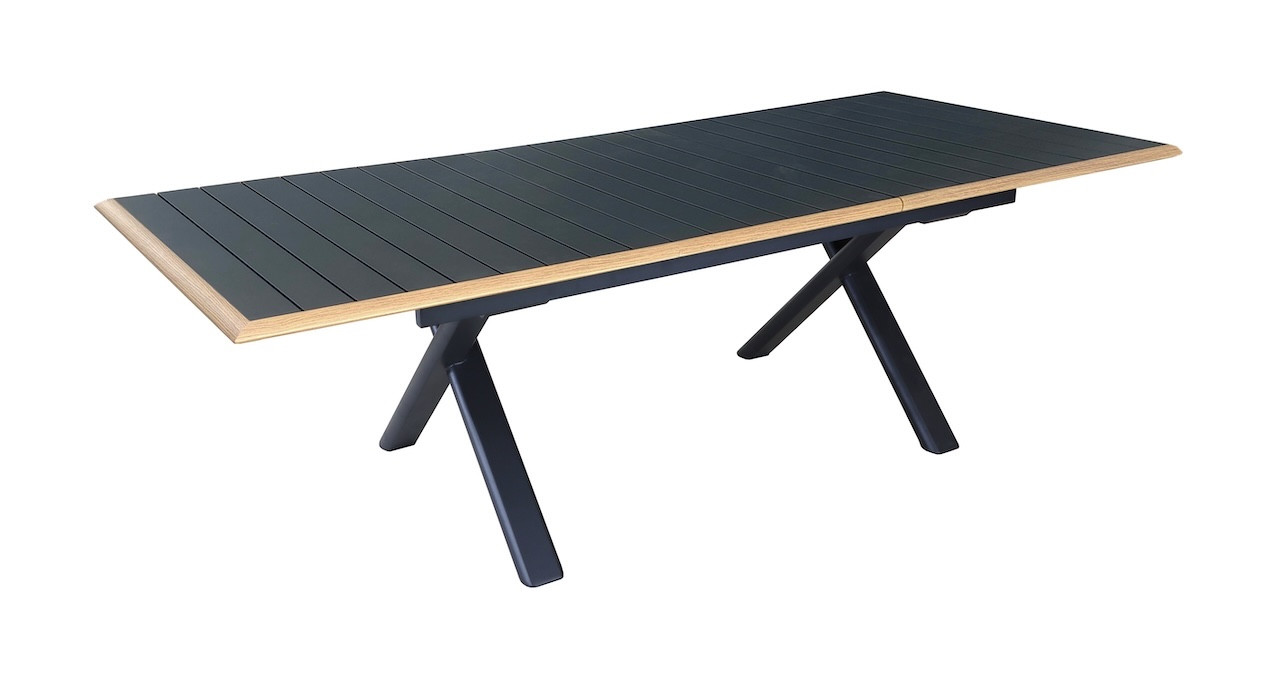 Table de repas extensible en aluminium COLIBRI 187247 x 100 Allonge automatique Coloris et chêne