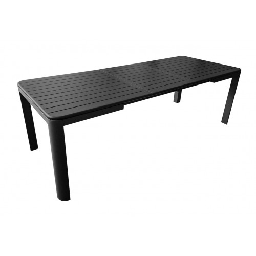 Table de repas extensible en aluminium – ALMA 180/240 x 96 – Allonge automatique – Coloris graphite - PROLOISIRS