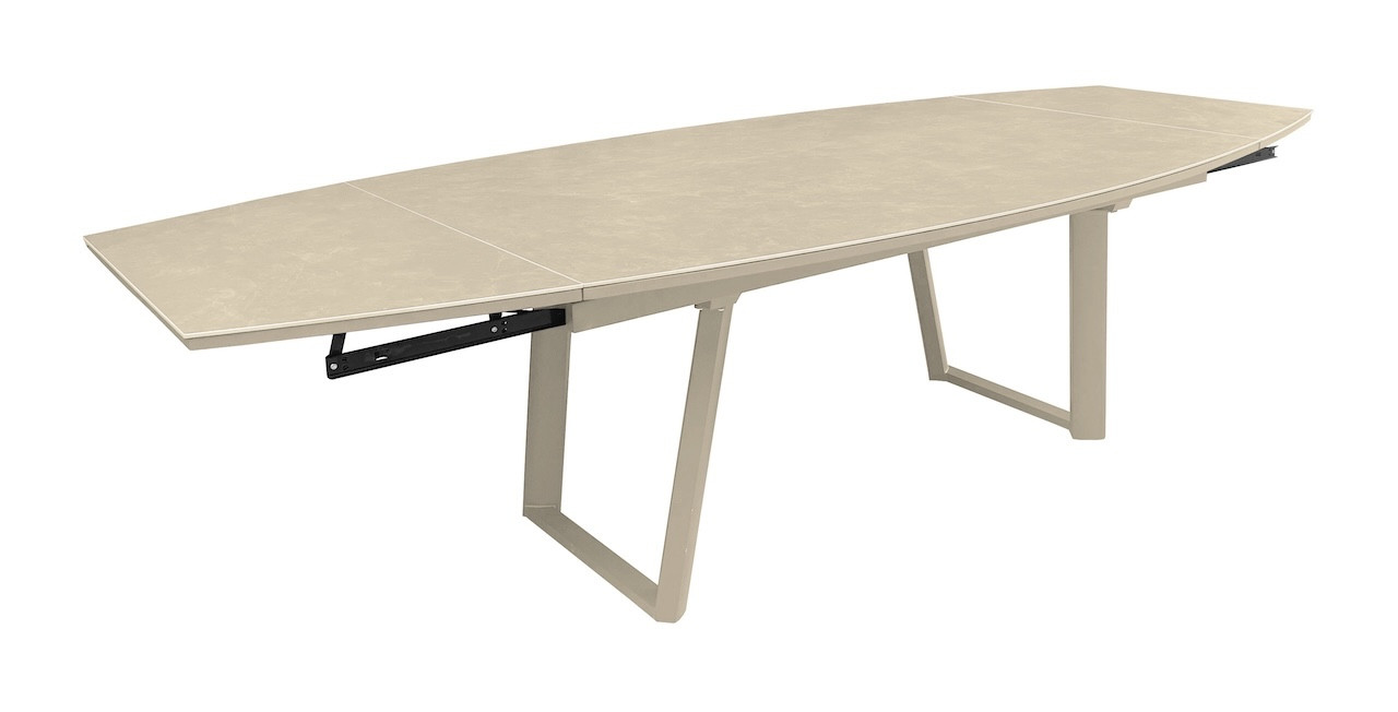 Table de jardin extensible ovale en céramique crème 180230280 x .110 cm ProLoisirs Manta - vue 2