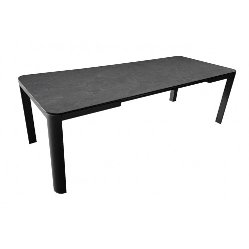 Table de repas extensible en aluminium et céramique – ALMA 140/180 x 70 – Allonge automatique – Coloris graphite et dark A - PROLOISIRS