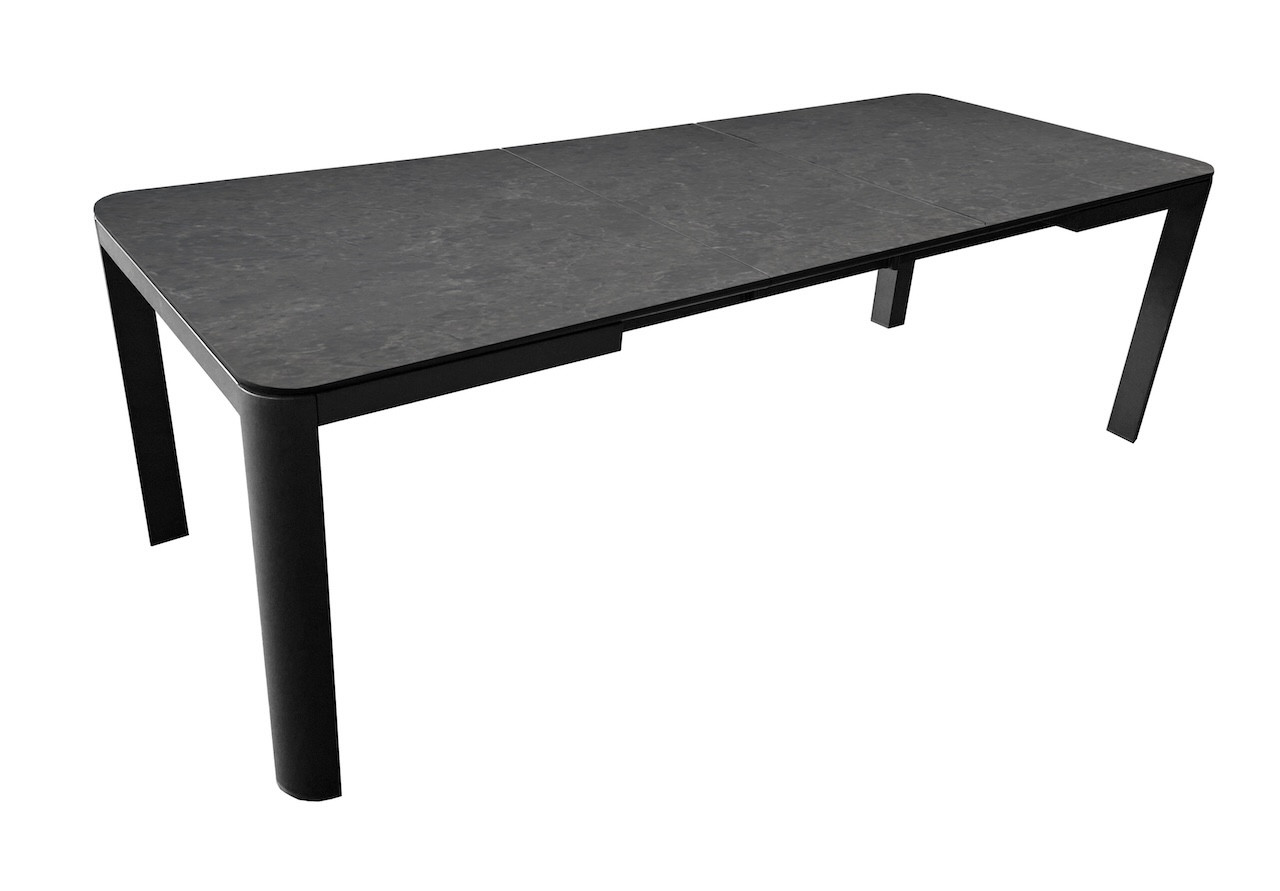 Table de repas extensible en aluminium et céramique ALMA 140180 x 70 Allonge automatique Coloris et A
